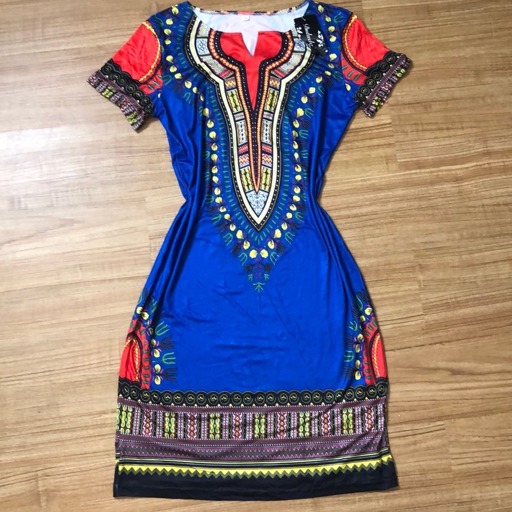 Beautiful midi dress with ethnic design